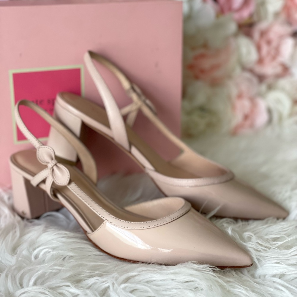 Kate Spade Midge Bow Pumps Pale Vellum